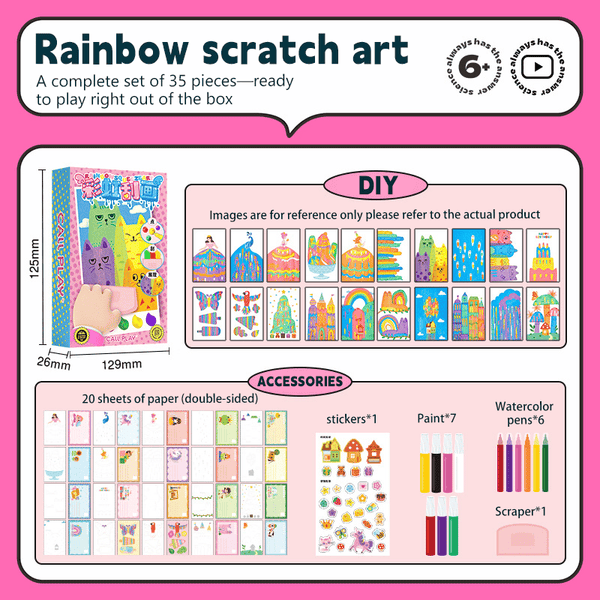 Eptchn Scratch Art Squeegee Painting Kits for Kids